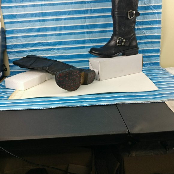 GENUINE LEATHER COUNTRY ENGLISH TALL FULL ZIP RIDING Moto Biker BOOT 7US/5UK - Picture 3 of 9